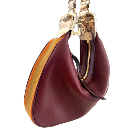 Gucci Attaché Small Shoulder Bag Burgundy Leather available at Queen Bee of Beverly Hills