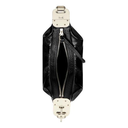 Gucci Attache Web Stripe Small Shoulder Bag Black Leather available at Queen Bee of Beverly Hills