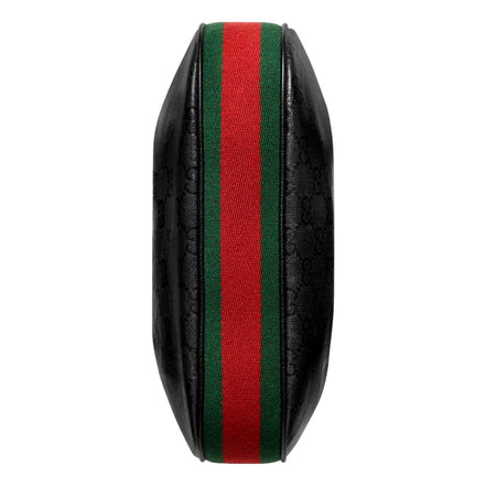 Gucci Attache Web Stripe Small Shoulder Bag Black Leather available at Queen Bee of Beverly Hills