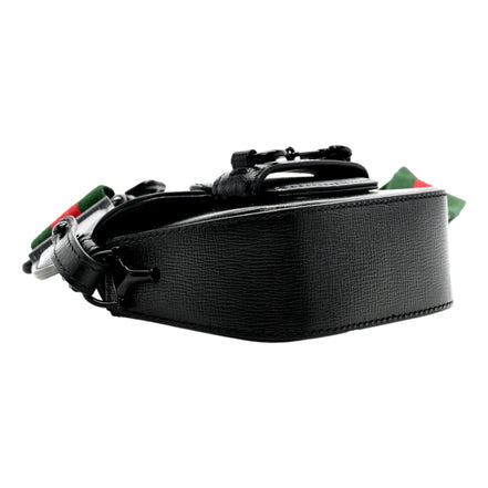 Gucci Azalea Calfskin Web Monochrome Horsebit 1955 Mini Handbag Black available at Queen Bee of Beverly Hills