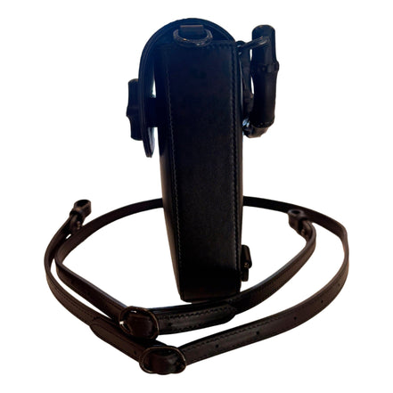 Gucci Bamboo 1947 Mini Handbag Top Handle Bag in Black Leather available at Queen Bee of Beverly Hills