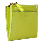 Gucci Lime Green Bamboo Card Case sold at Queen Bee of Beverly Hills