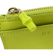 Gucci Lime Green Bamboo Card Case sold at Queen Bee of Beverly Hills
