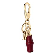 Gucci Bamboo Gold Metal Keychain Charm in Red sold at Queen Bee of Beverly Hills
