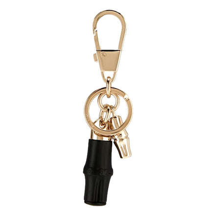 Gucci Bamboo Gold Metal Keychain Charm in Black sold at Queen Bee of Beverly Hills