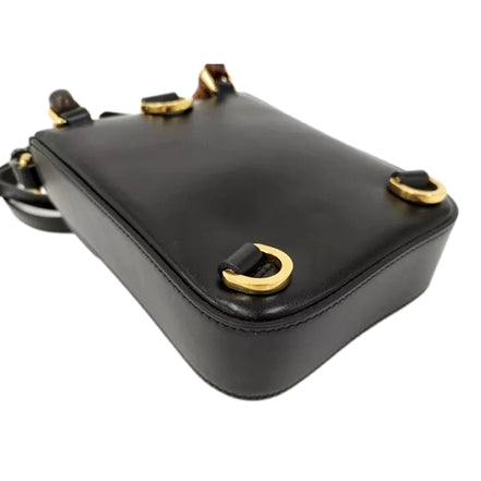 Gucci Bamboo Mini Handbag Top Handle Bag in Black Leather available at Queen Bee of Beverly Hills