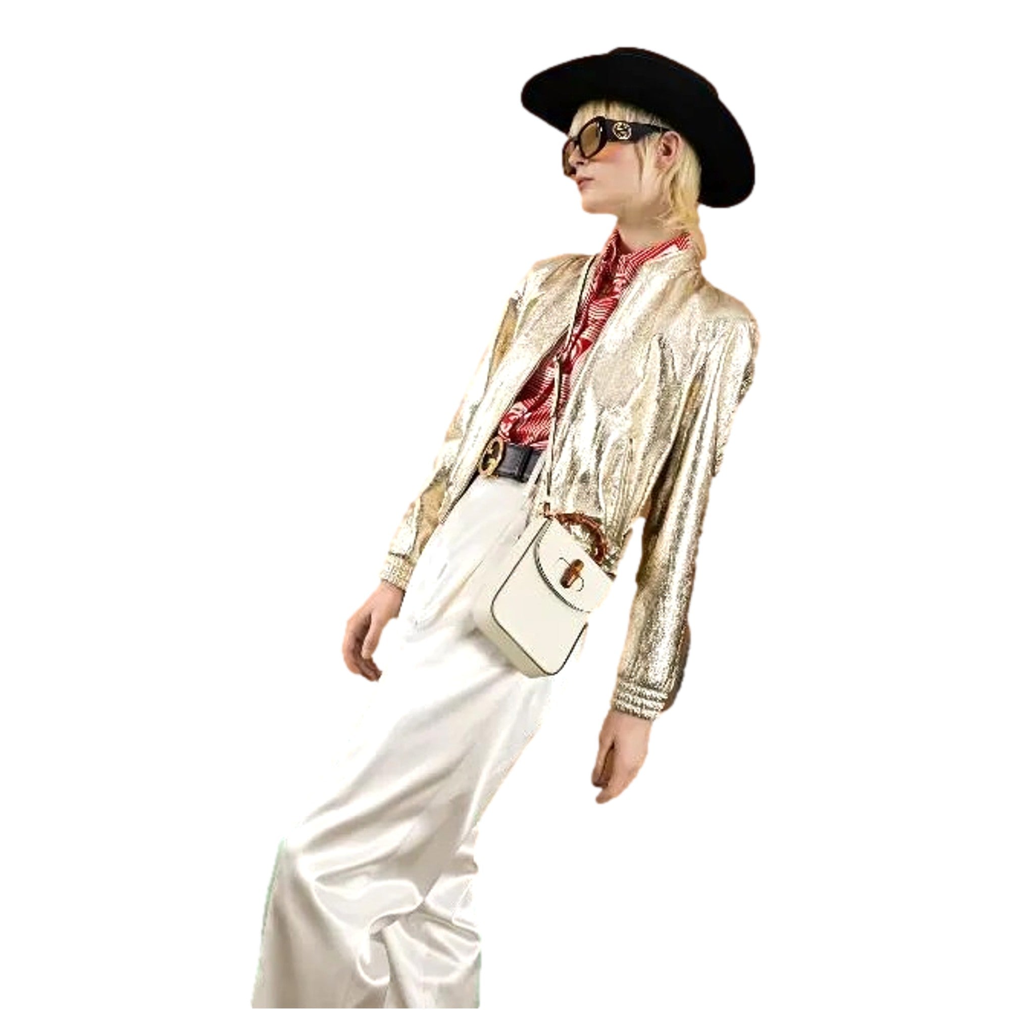 Gucci Bamboo Mini Handbag Top Handle Bag in Cream Leather available at Queen Bee of Beverly Hills