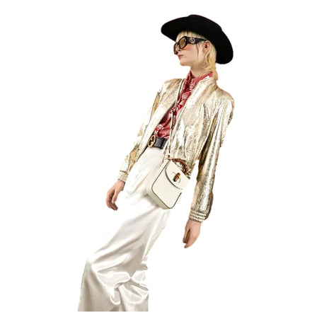 Gucci Bamboo Mini Handbag Top Handle Bag in Cream Leather available at Queen Bee of Beverly Hills