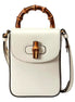 Gucci Bamboo Mini Handbag Top Handle Bag in Cream Leather available at Queen Bee of Beverly Hills