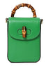 Gucci Bamboo Mini Handbag Top Handle Bag in Green Leather available at Queen Bee of Beverly Hills