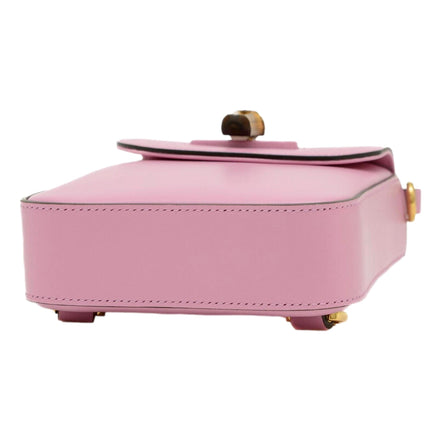 Gucci Bamboo Mini Handbag Top Handle Bag in Pink Leather available at Queen Bee of Beverly Hills