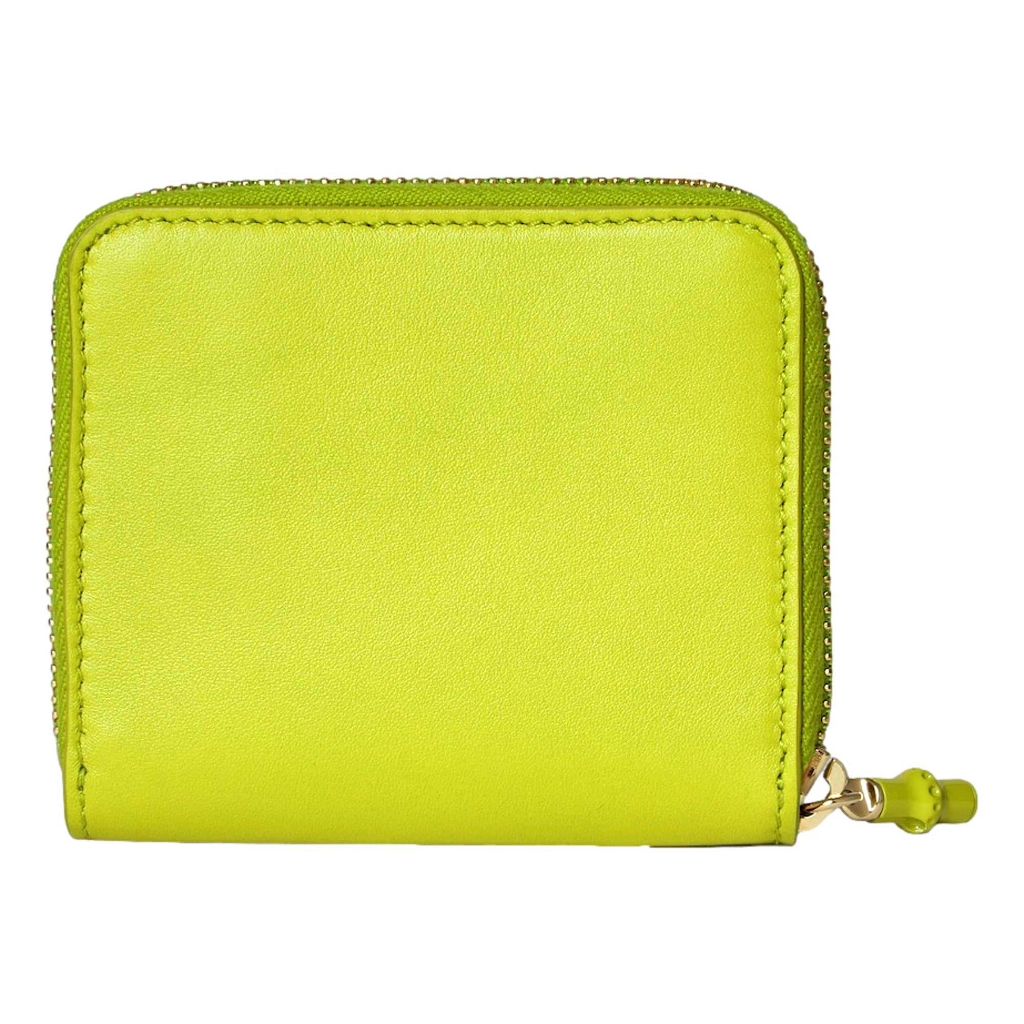 Gucci Bamboo Wallet in Lime Green sold at Queen Bee of Beverly Hills