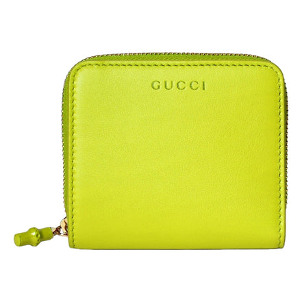 Gucci Bamboo Wallet in Lime Green sold at Queen Bee of Beverly Hills