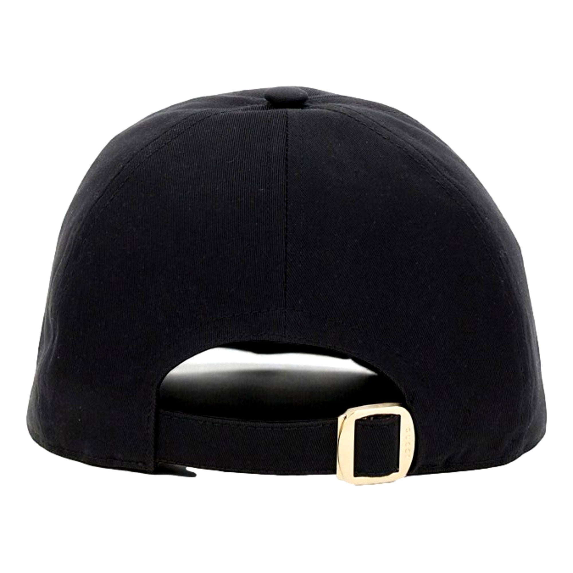 Gucci Black Embroidered Logo Cotton Baseball Cap Small
