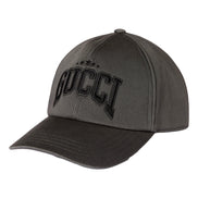 Gucci Cotton Embroidered Baseball Hat in Grey Size Medium