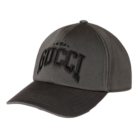 Gucci Cotton Embroidered Baseball Hat in Grey Size Medium