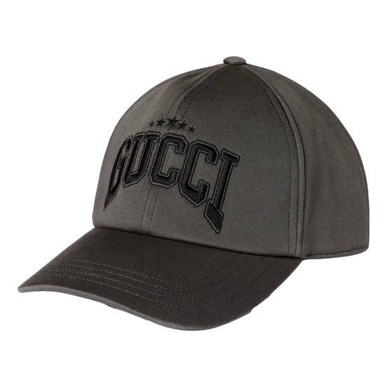 Gucci Cotton Embroidered Baseball Hat in Grey Size Medium