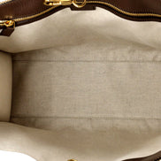 Gucci Beige Brown Canvas Jumbo GG Tote Bag Web Stripe Shoulder Strap available at Queen Bee of Beverly Hills