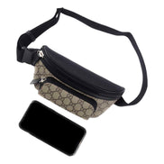 Gucci GG Supreme Canvas Belt Bag Beige Black Unisex Waist Bag