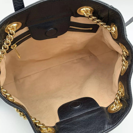 Gucci Black Leather Zumi Backpack Shoulder Backpack available at Queen Bee of Beverly Hills