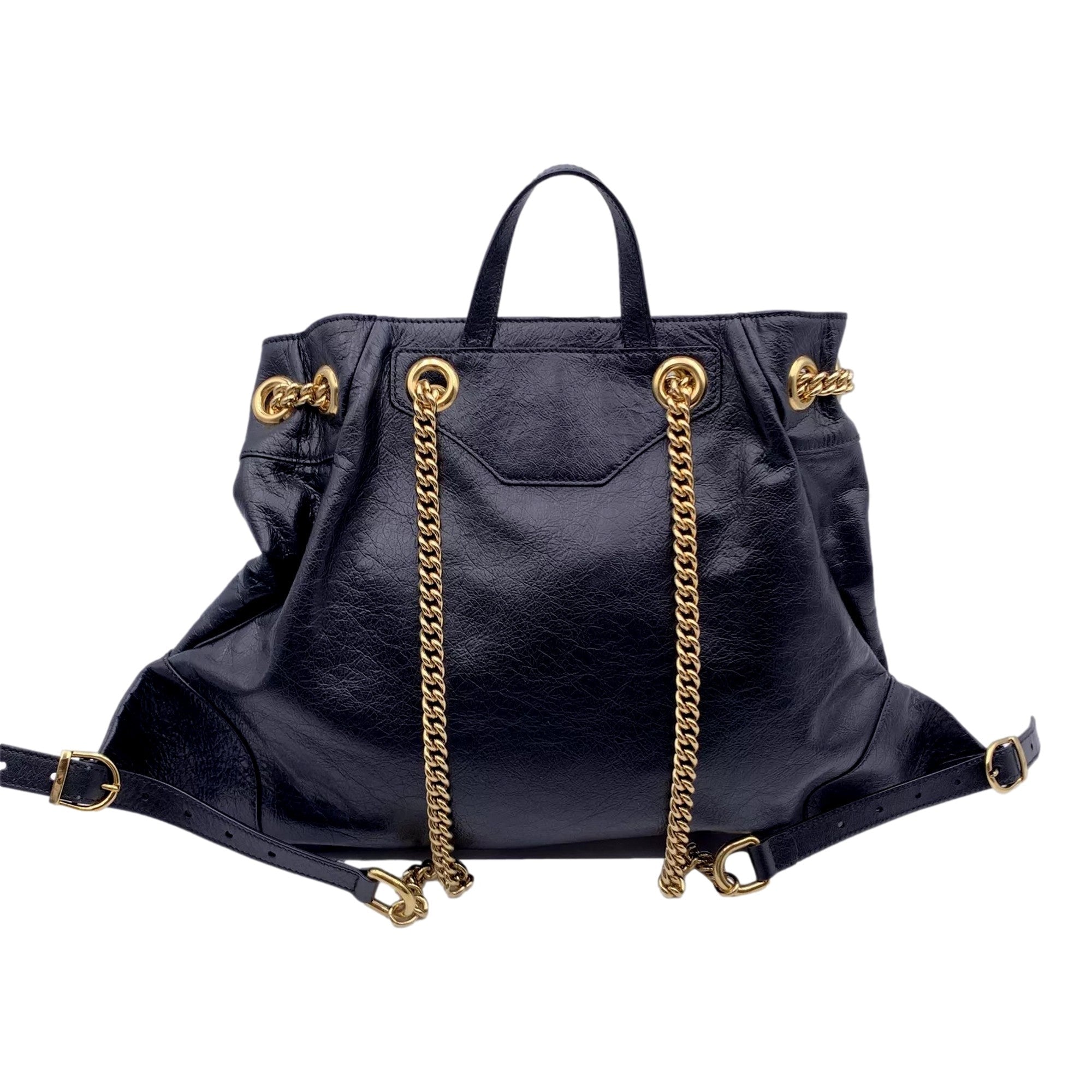 Gucci Black Leather Zumi Backpack Shoulder Backpack available at Queen Bee of Beverly Hills
