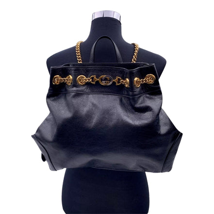 Gucci Black Leather Zumi Backpack Shoulder Backpack available at Queen Bee of Beverly Hills
