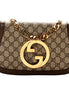 Gucci Blondie GG Supreme Canvas Leather Beige Ebony Shoulder Bag