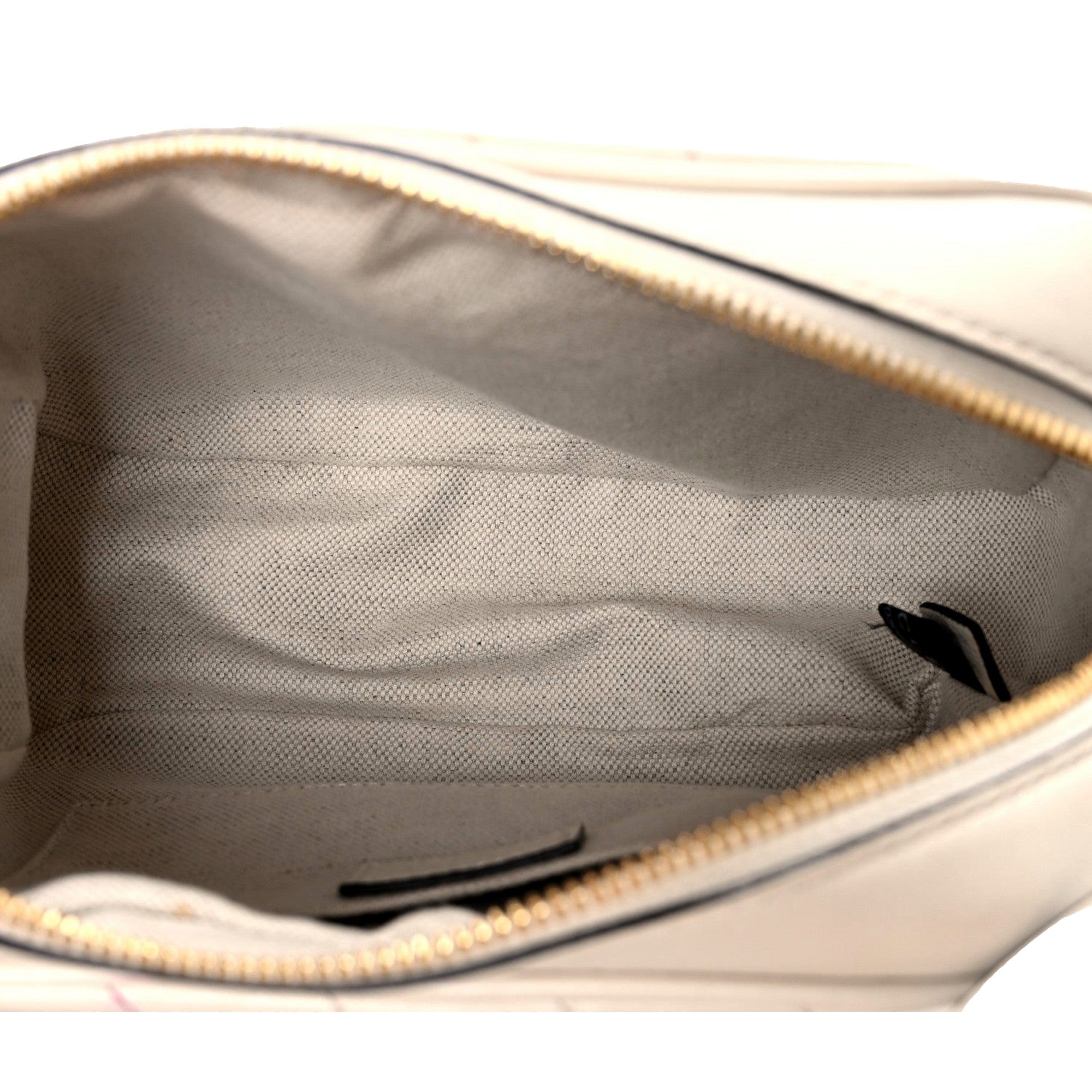 Gucci Blondie GG Patch Diagonal Stitching Cream Leather Crossbody Handbag