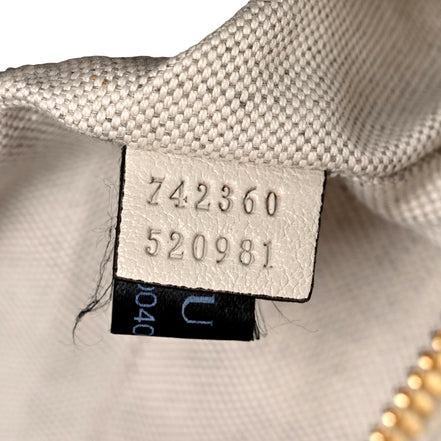 Gucci Blondie GG Patch Diagonal Stitching Cream Leather Crossbody Handbag