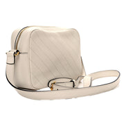 Gucci Blondie GG Patch Diagonal Stitching Cream Leather Crossbody Handbag