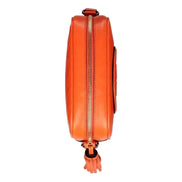 Gucci Blondie GG Patch Diagonal Stitching Orange Leather Crossbody Handbag available at Queen Bee of Beverly Hills