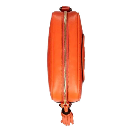 Gucci Blondie GG Patch Diagonal Stitching Orange Leather Crossbody Handbag available at Queen Bee of Beverly Hills