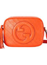 Gucci Blondie GG Patch Diagonal Stitching Orange Leather Crossbody Handbag available at Queen Bee of Beverly Hills