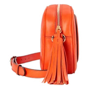 Gucci Blondie GG Patch Diagonal Stitching Orange Leather Crossbody Handbag available at Queen Bee of Beverly Hills