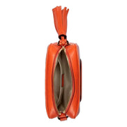 Gucci Blondie GG Patch Diagonal Stitching Orange Leather Crossbody Handbag available at Queen Bee of Beverly Hills
