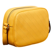 Gucci Blondie GG Patch Diagonal Stitching Yellow Leather Crossbody Handbag available at Queen Bee of Beverly Hills