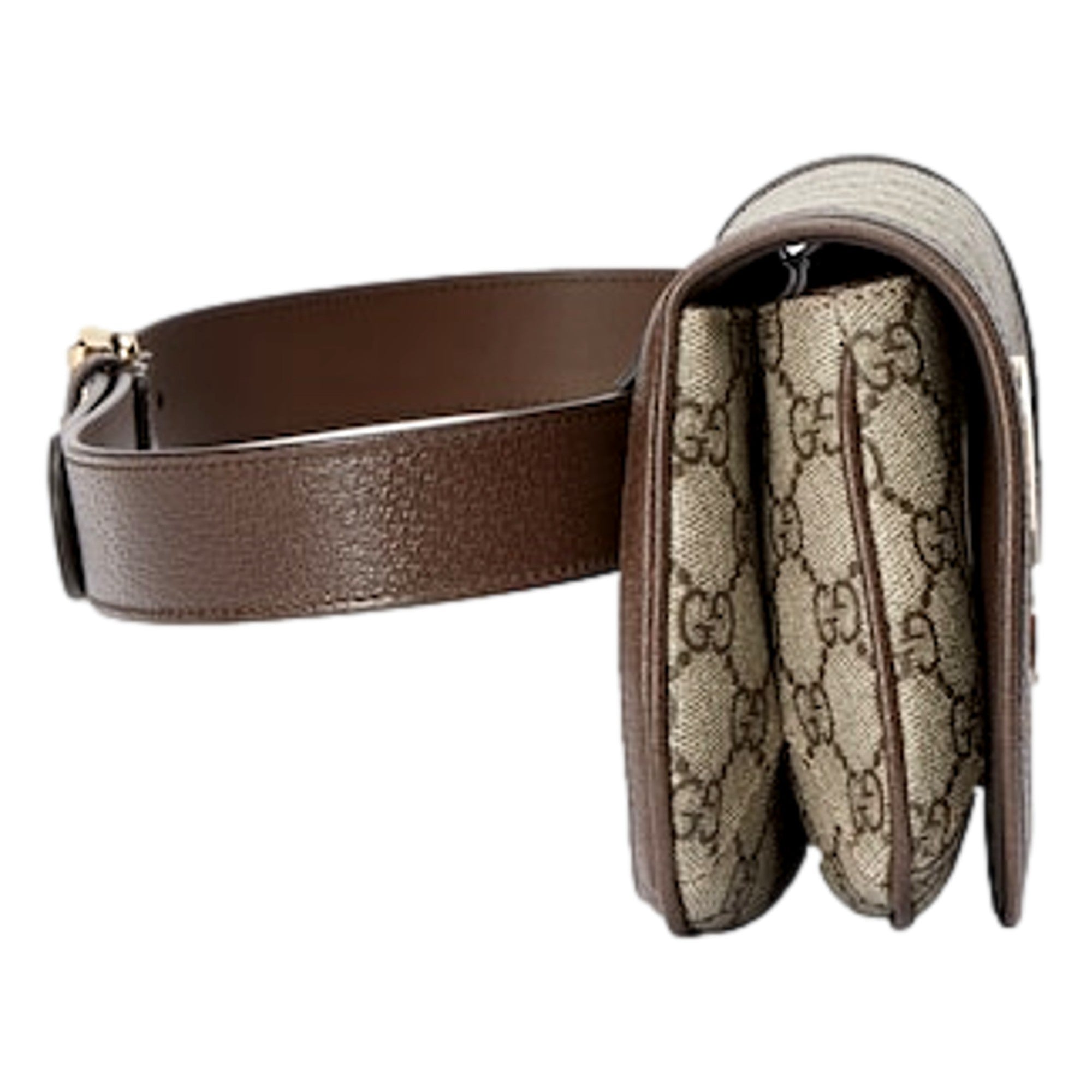 Gucci Blondie GG Supreme Canvas Brown Belt Bag Size 110 available at Queen Bee of Beverly Hills