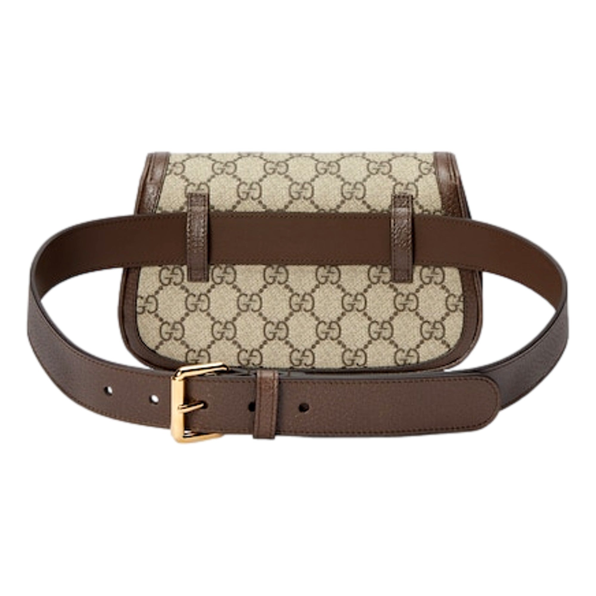 Gucci Blondie GG Supreme Canvas Brown Belt Bag Size 110 available at Queen Bee of Beverly Hills