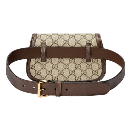 Gucci Blondie GG Supreme Canvas Brown Belt Bag Size 110 available at Queen Bee of Beverly Hills