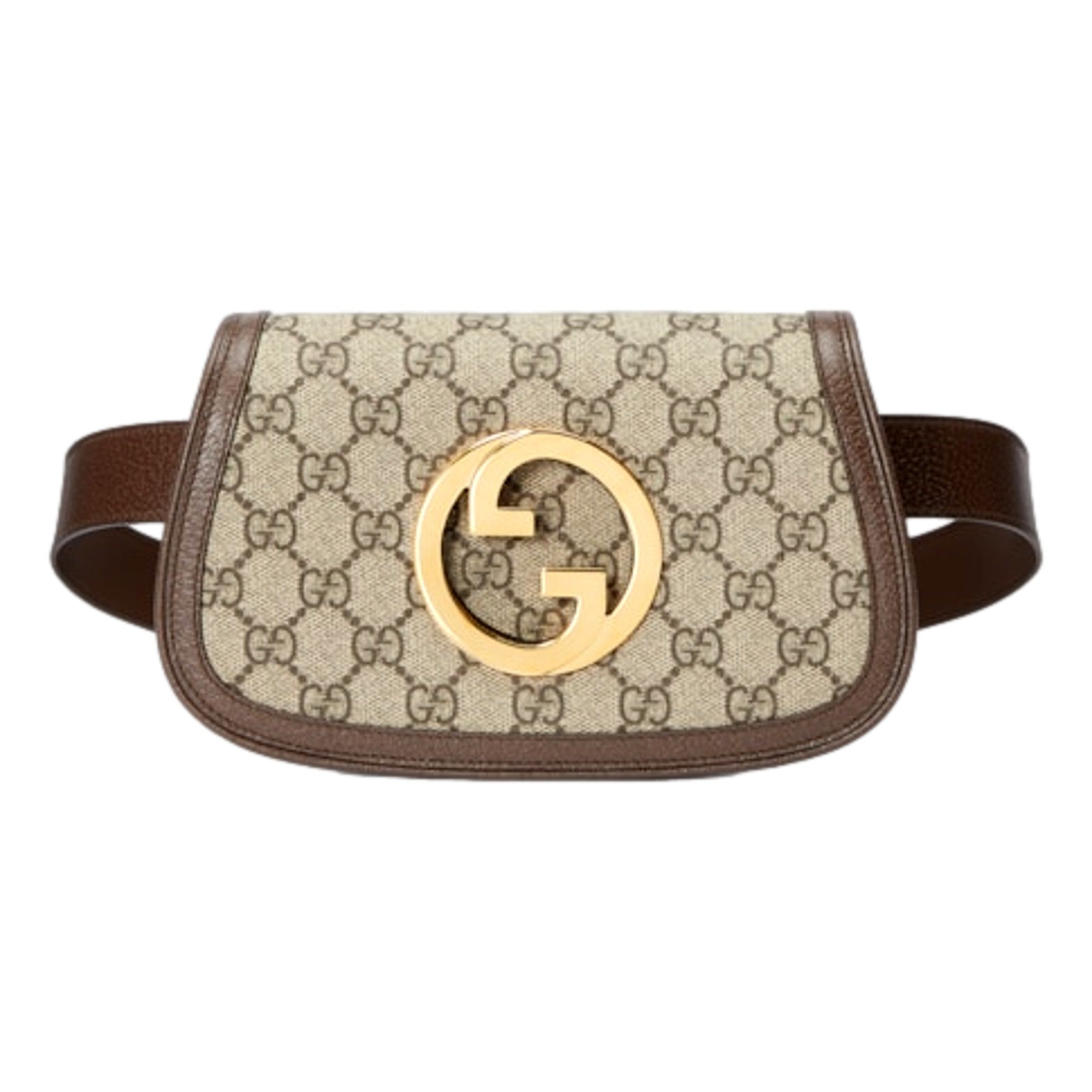 Gucci Blondie GG Supreme Canvas Brown Belt Bag Size 110 available at Queen Bee of Beverly Hills