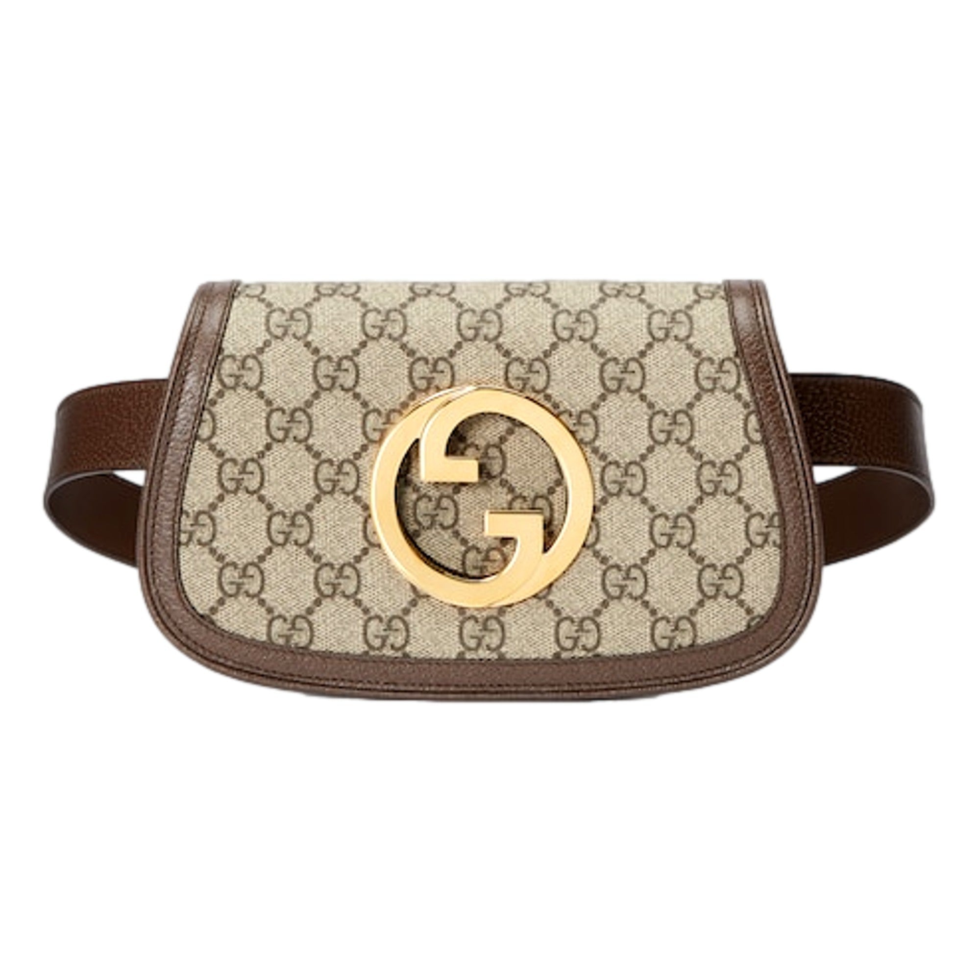 Gucci Blondie GG Supreme Canvas Brown Belt Bag Size 110 available at Queen Bee of Beverly Hills