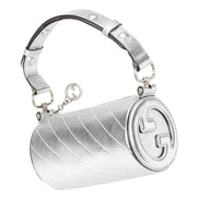Gucci Blondie Mini Shoulder Bag in Metallic Silver Leather available at Queen Bee of Beverly Hills