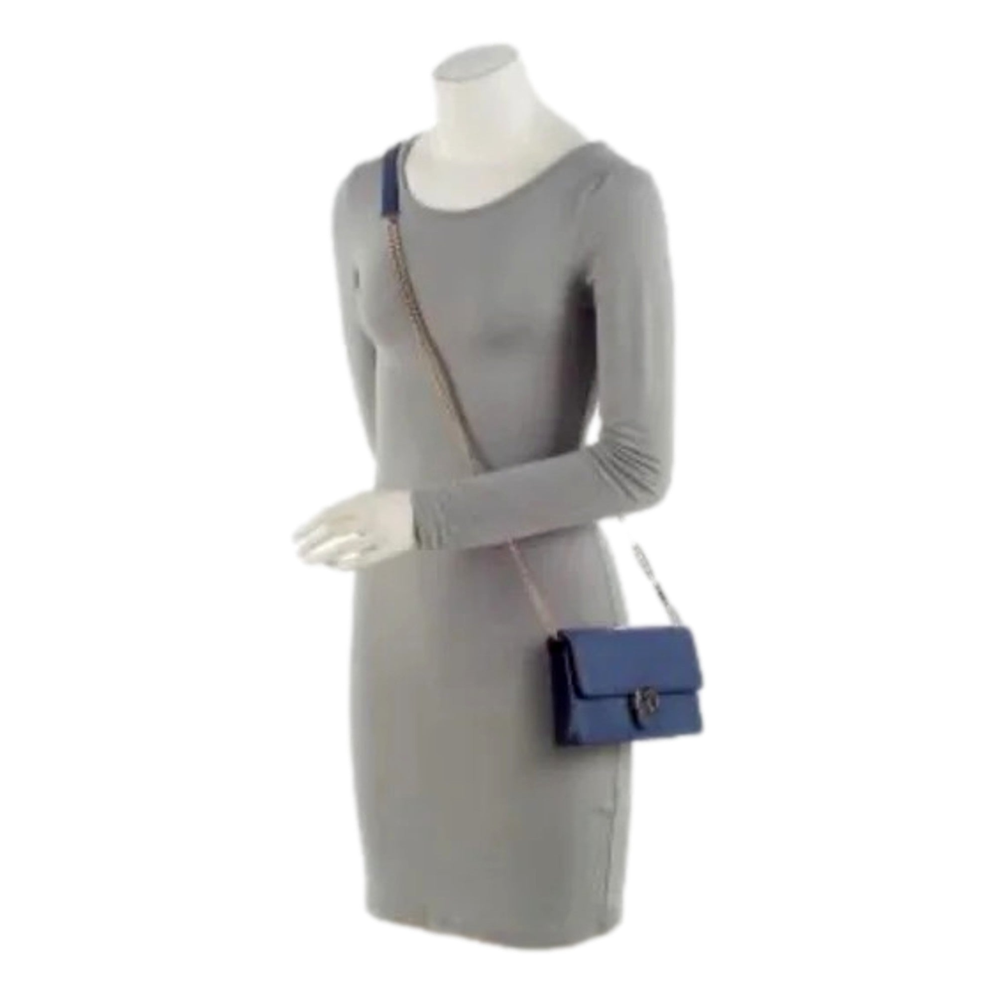 Gucci Blue Marmont GG Womens Leather Wallet on Chain Crossbody Bag available at Queen Bee of Beverly Hills