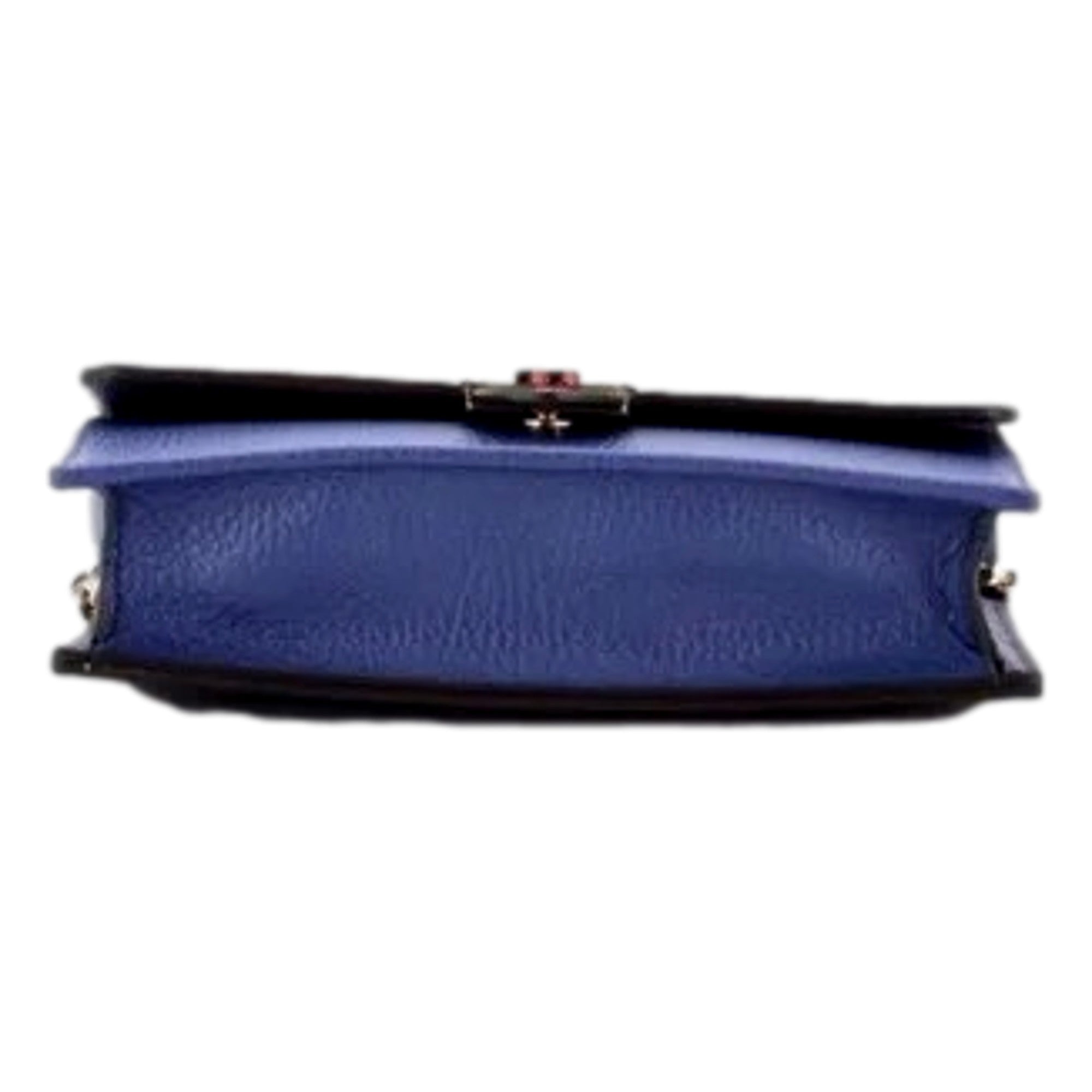 Gucci Blue Marmont GG Womens Leather Wallet on Chain Crossbody Bag available at Queen Bee of Beverly Hills