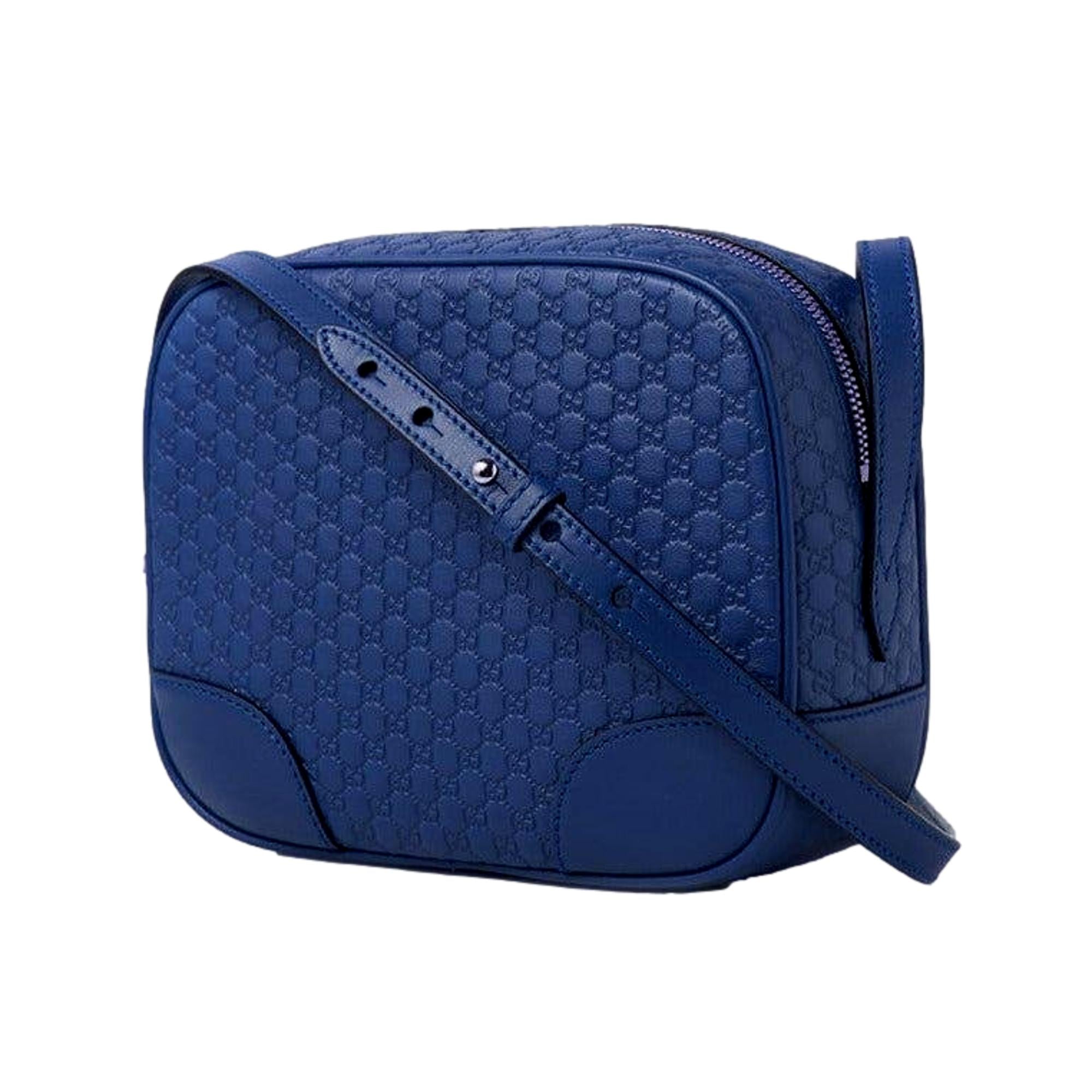 Gucci Bree Microguccissima Caspian Blue Leather Crossbody Bag available at Queen Bee of Beverly Hills