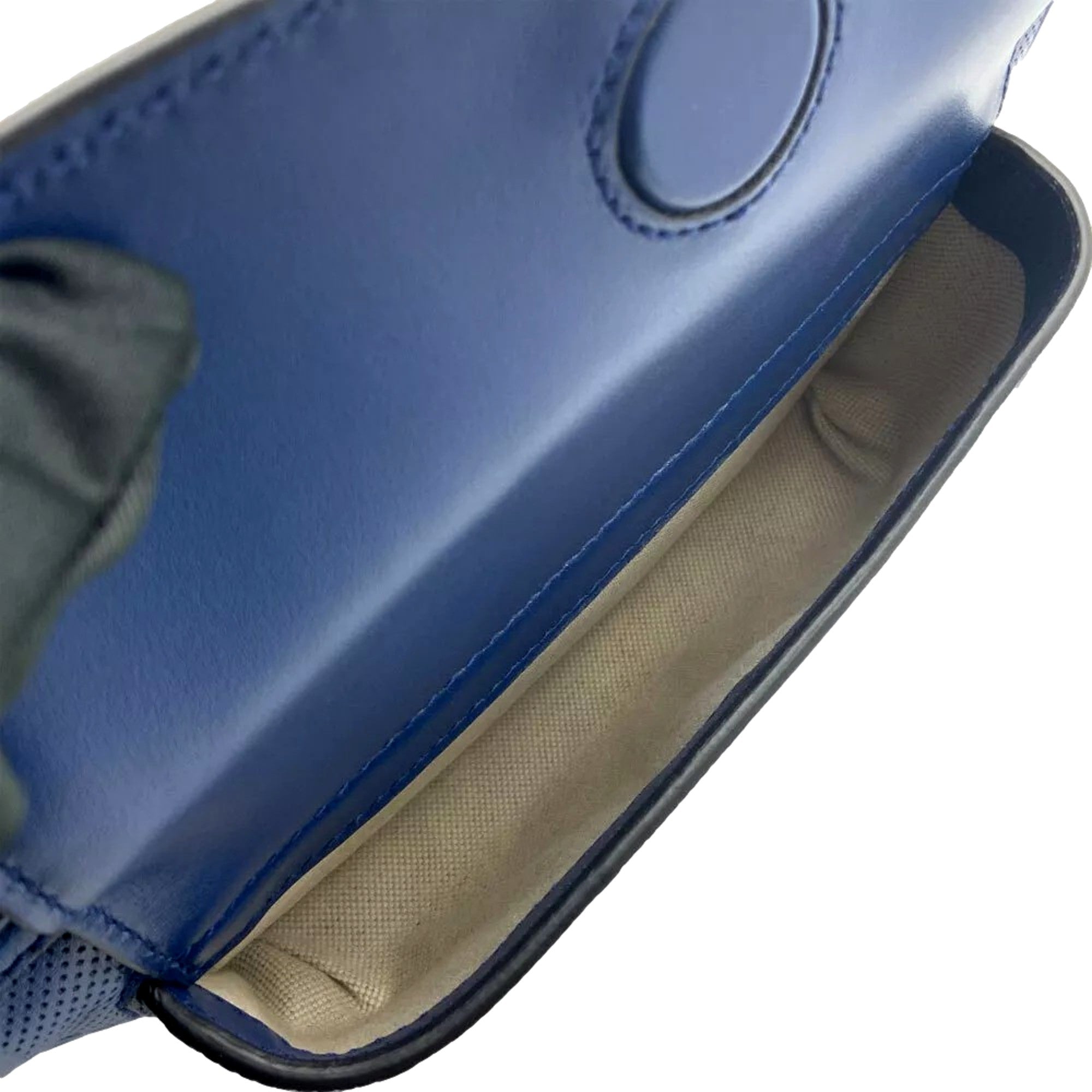 Gucci Calfskin GG Tennis Embossed Pocket Belt Bag Blue available at Queen Bee of Beverly Hills