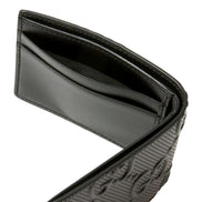 Gucci Calfskin Leather GG Tennis Embossed Bi-Fold Wallet Black available at Queen Bee of Beverly Hills
