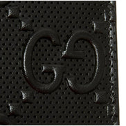 Gucci Calfskin Leather GG Tennis Embossed Bi-Fold Wallet Black available at Queen Bee of Beverly Hills