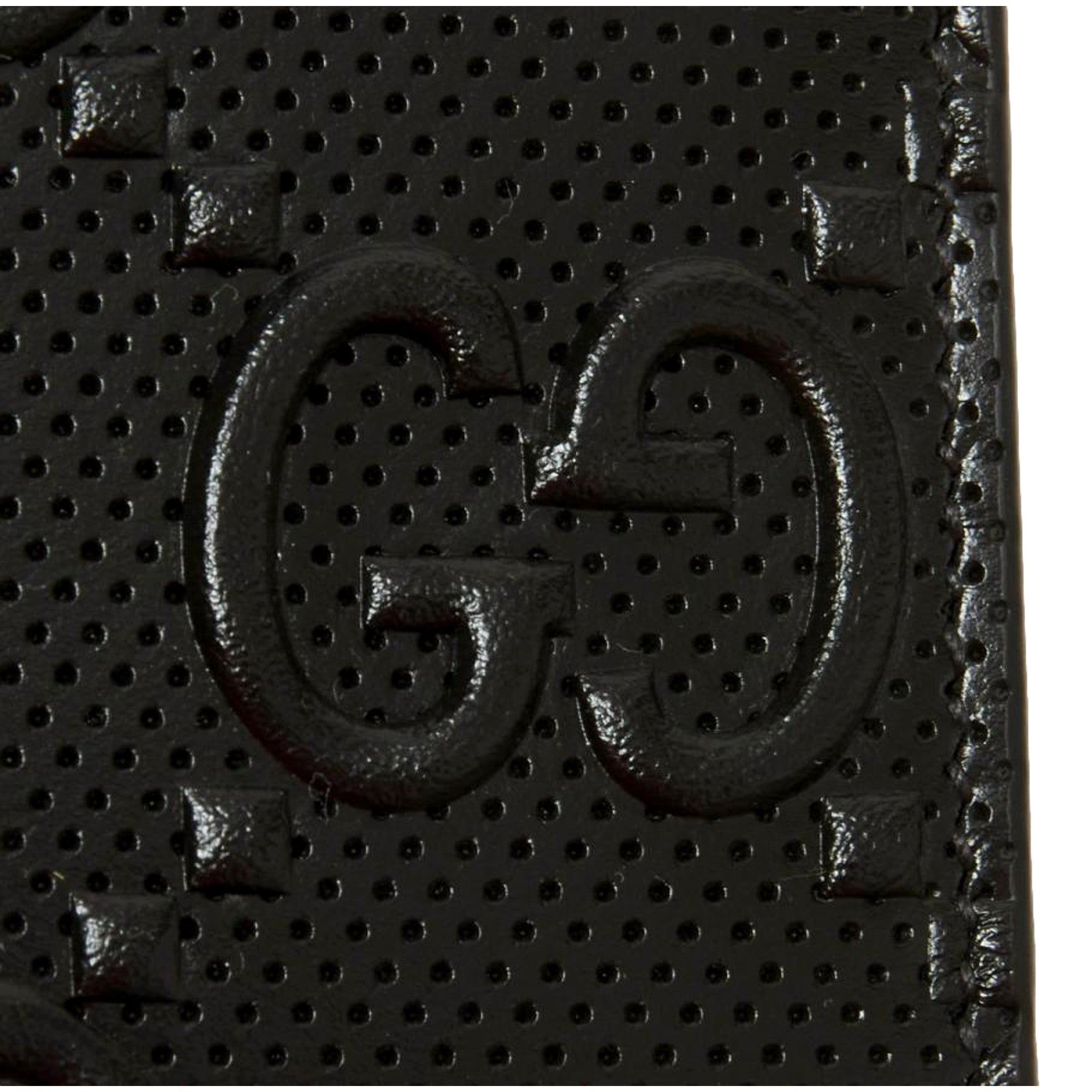Gucci Calfskin Leather GG Tennis Embossed Bi-Fold Wallet Black available at Queen Bee of Beverly Hills