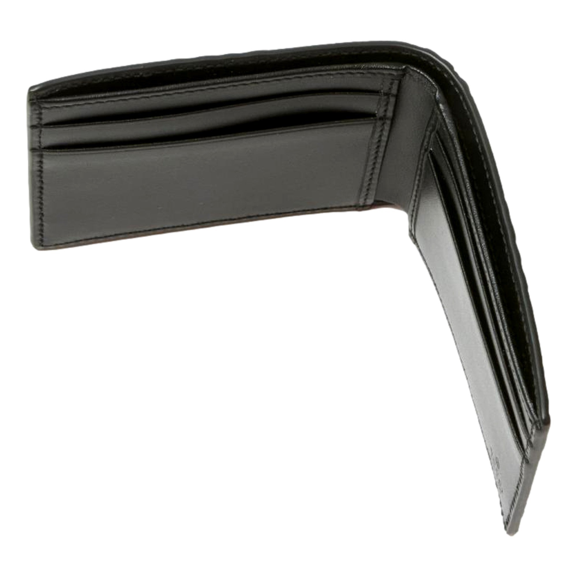 Gucci Calfskin Leather GG Tennis Embossed Bi-Fold Wallet Black available at Queen Bee of Beverly Hills